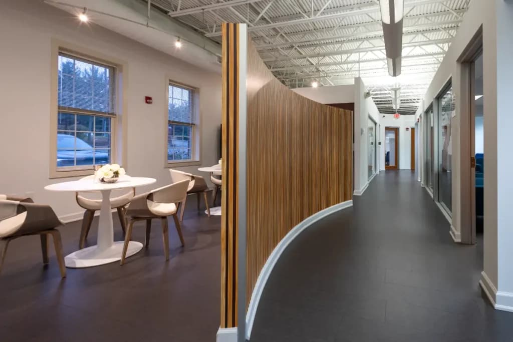 Cincinnati center hallway connecting psychiatric, group, and individual treatment rooms